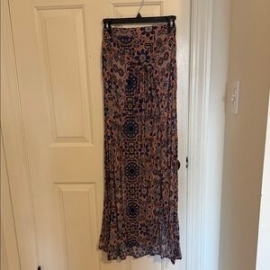 Women’s Medium Floral Maxi Skirt - Blue and Pink